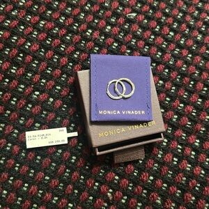 Monica Vinader Diamond Hoop Huggies Sterling Silver